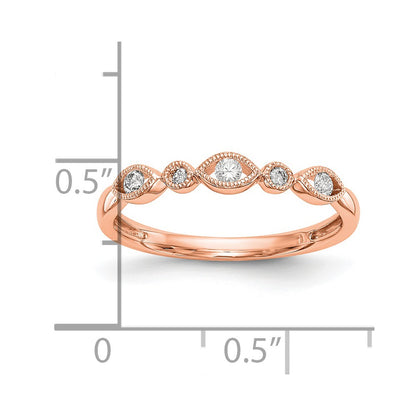 14K Rose Gold Real Diamond Band