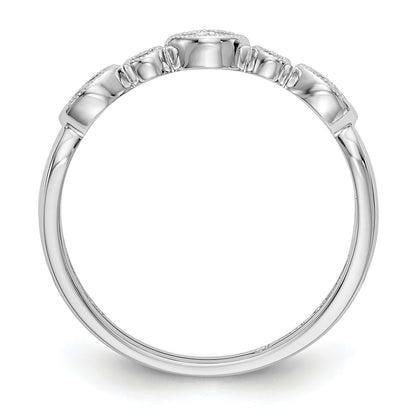 0.13ct. CZ Solid Real 14K White Gold Wedding Band Ring