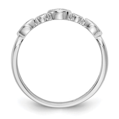 14K White Gold Real Diamond Band