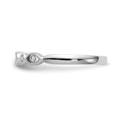 0.13ct. CZ Solid Real 14K White Gold Wedding Band Ring