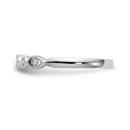 14K White Gold Real Diamond Band
