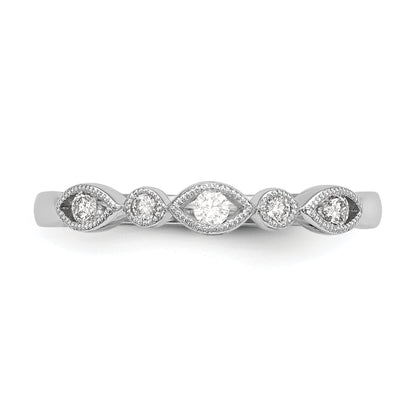 0.13ct. CZ Solid Real 14K White Gold Wedding Band Ring