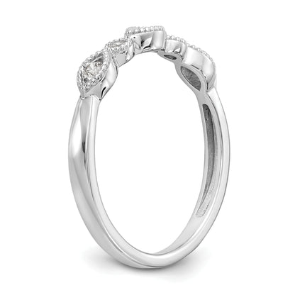 0.13ct. CZ Solid Real 14K White Gold Wedding Band Ring