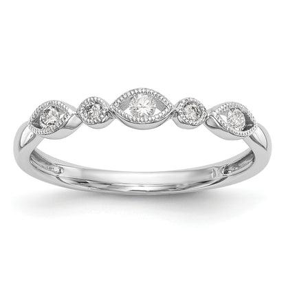 0.13ct. CZ Solid Real 14K White Gold Wedding Band Ring