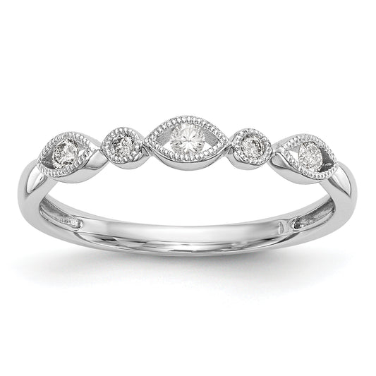 0.13ct. CZ Solid Real 14K White Gold Wedding Band Ring