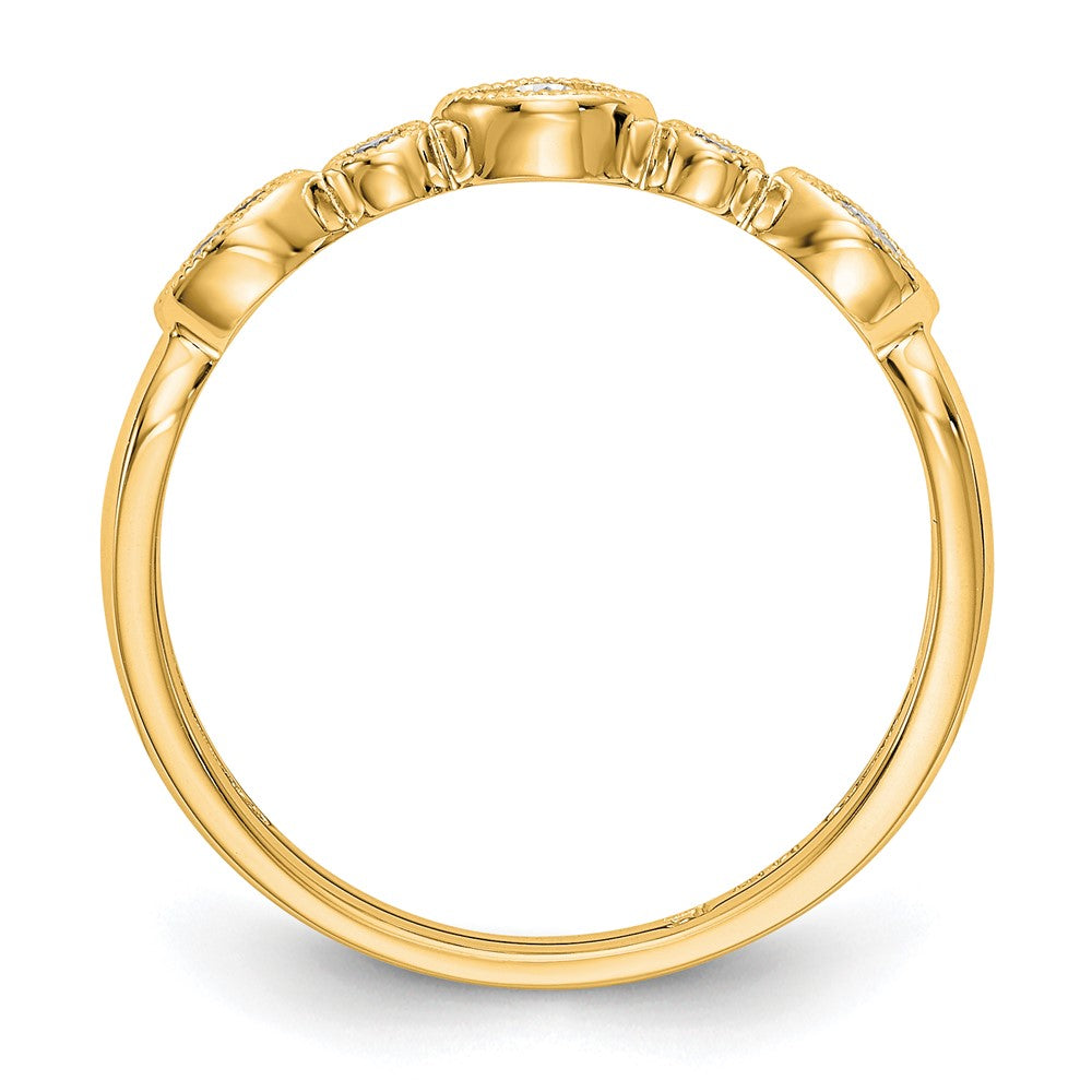 14K Yellow Gold Real Diamond Band