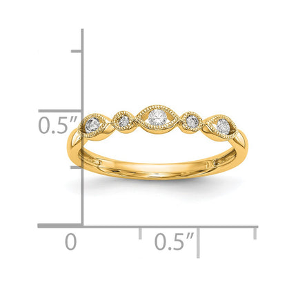 14K Yellow Gold Real Diamond Band
