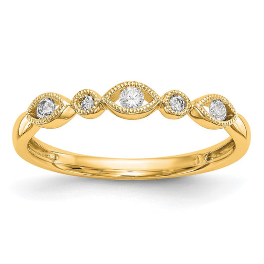 14K Yellow Gold Real Diamond Band