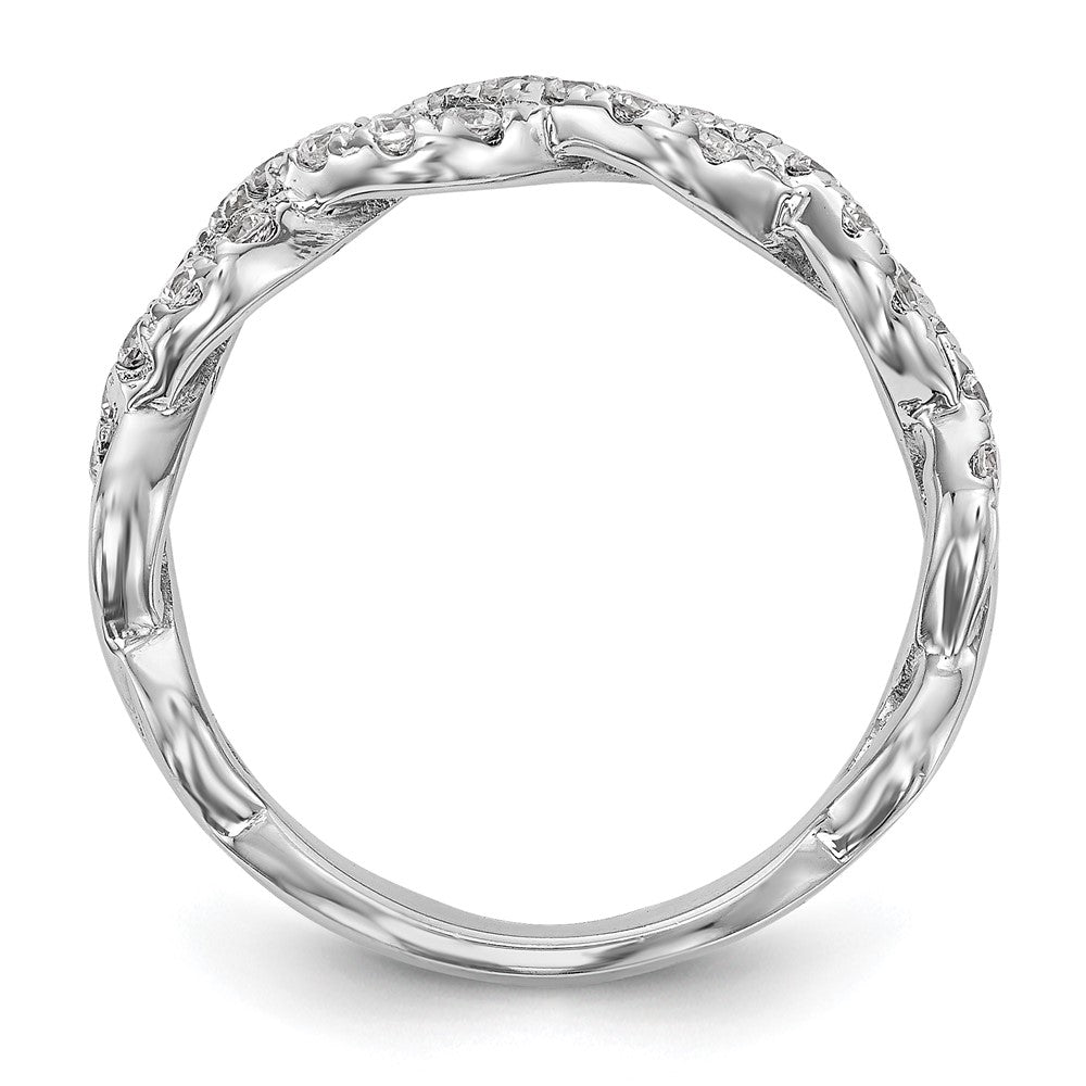 14K White Gold Real Diamond Band