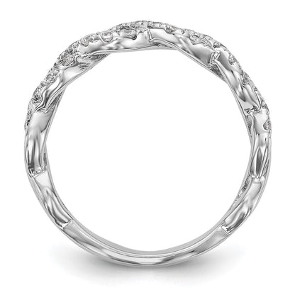14K White Gold Real Diamond Band