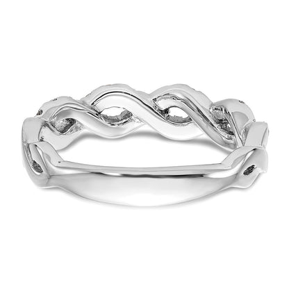 14K White Gold Real Diamond Band