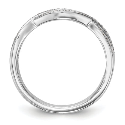 0.25ct. CZ Solid Real 14K White Gold Wedding Band Ring