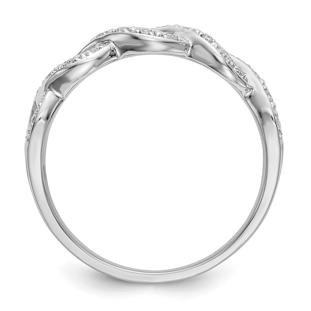 14K White Gold Real Diamond Band
