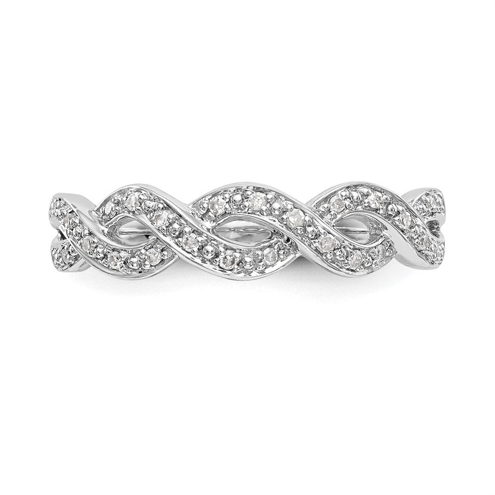 14K White Gold Real Diamond Band
