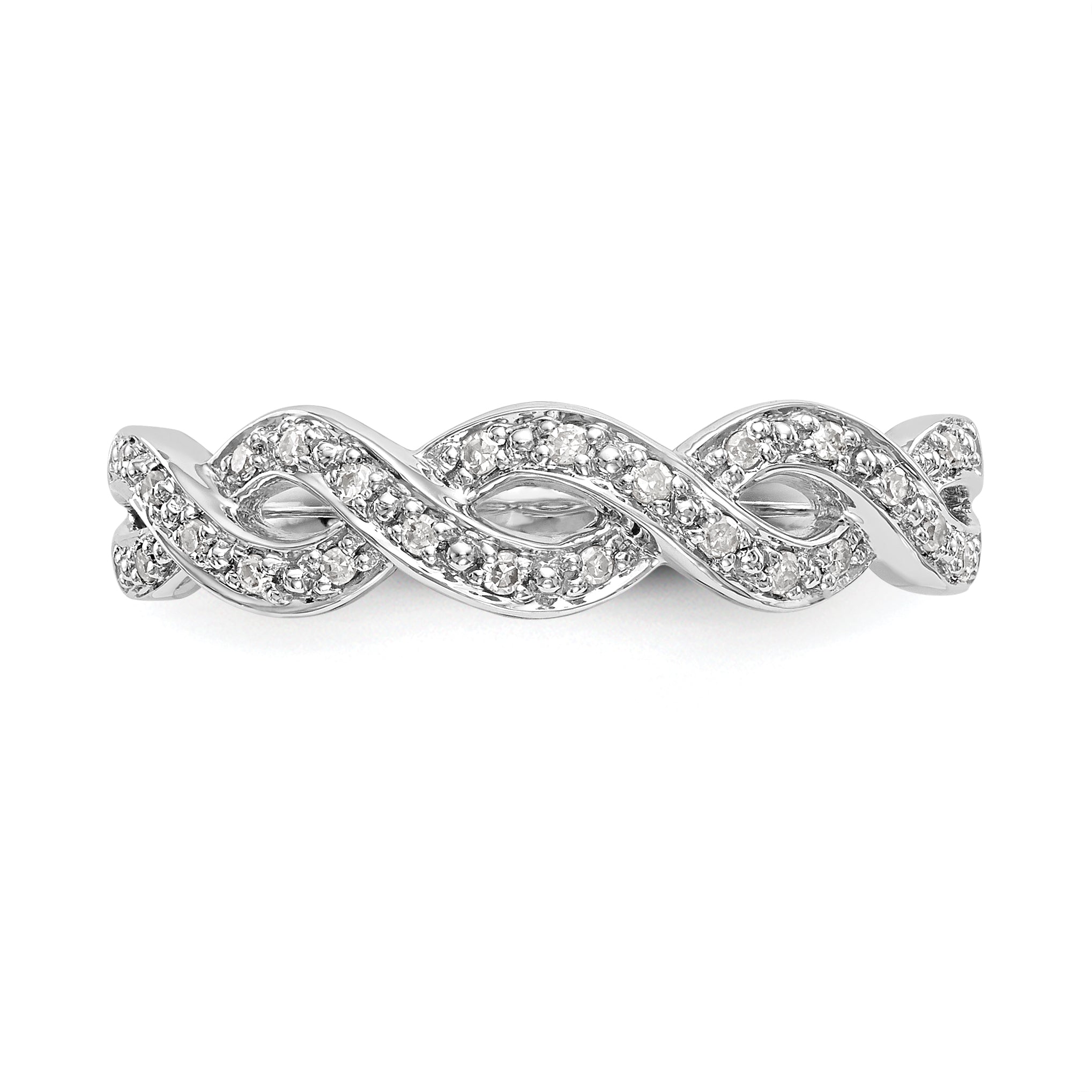 0.10ct. CZ Solid Real 14K White Gold Wedding Band Ring