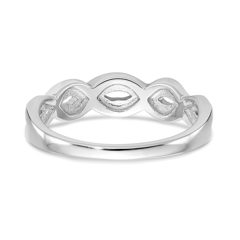 14K White Gold Real Diamond Band