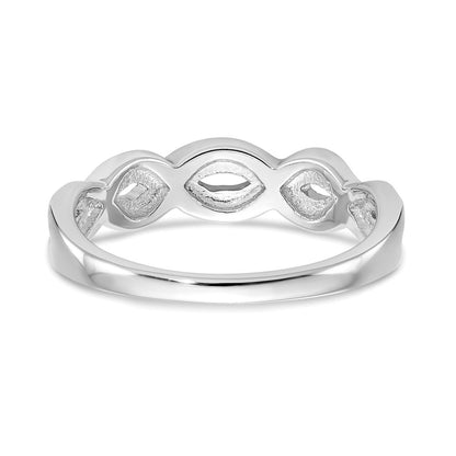 14K White Gold Real Diamond Band
