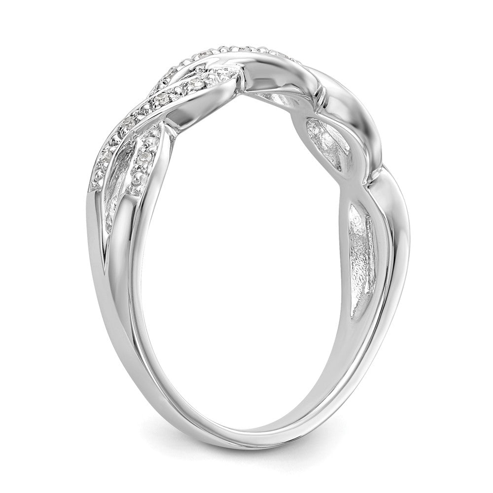 14K White Gold Real Diamond Band