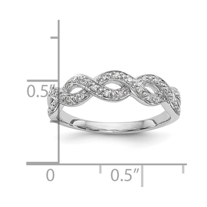 14K White Gold Real Diamond Band