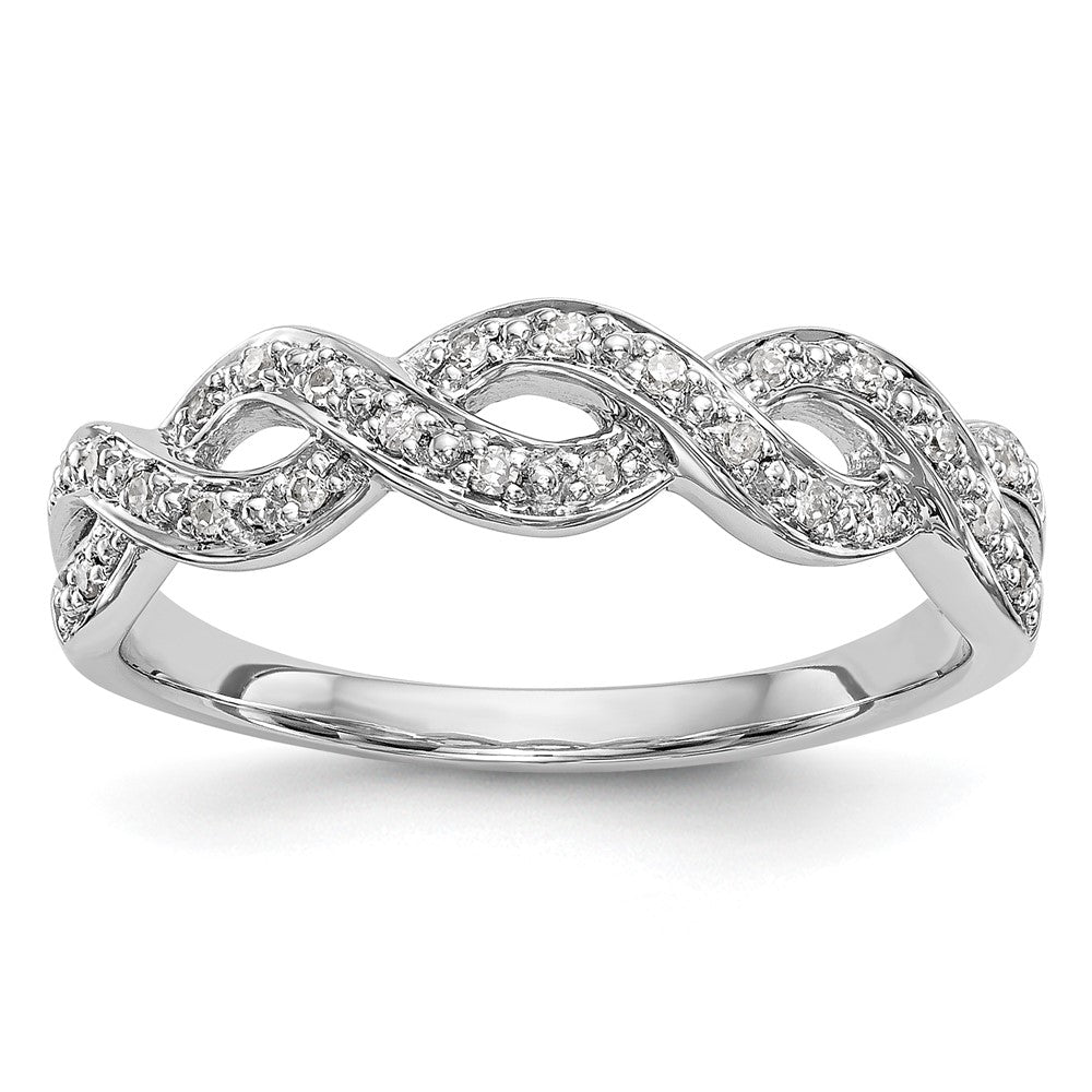 14K White Gold Real Diamond Band