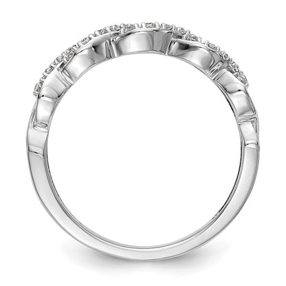 14K White Gold Real Diamond Band