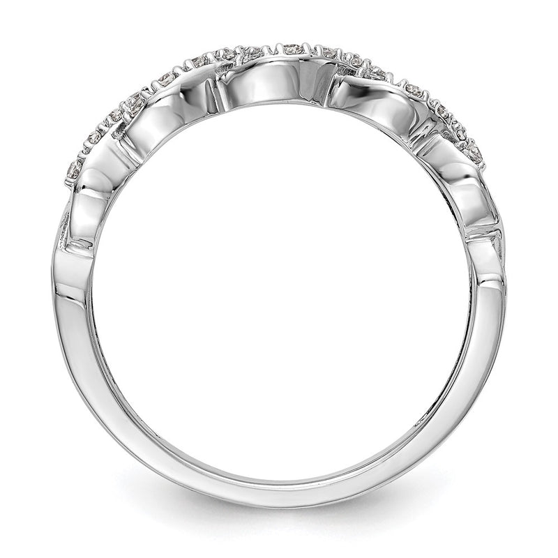 14K White Gold Real Diamond Band