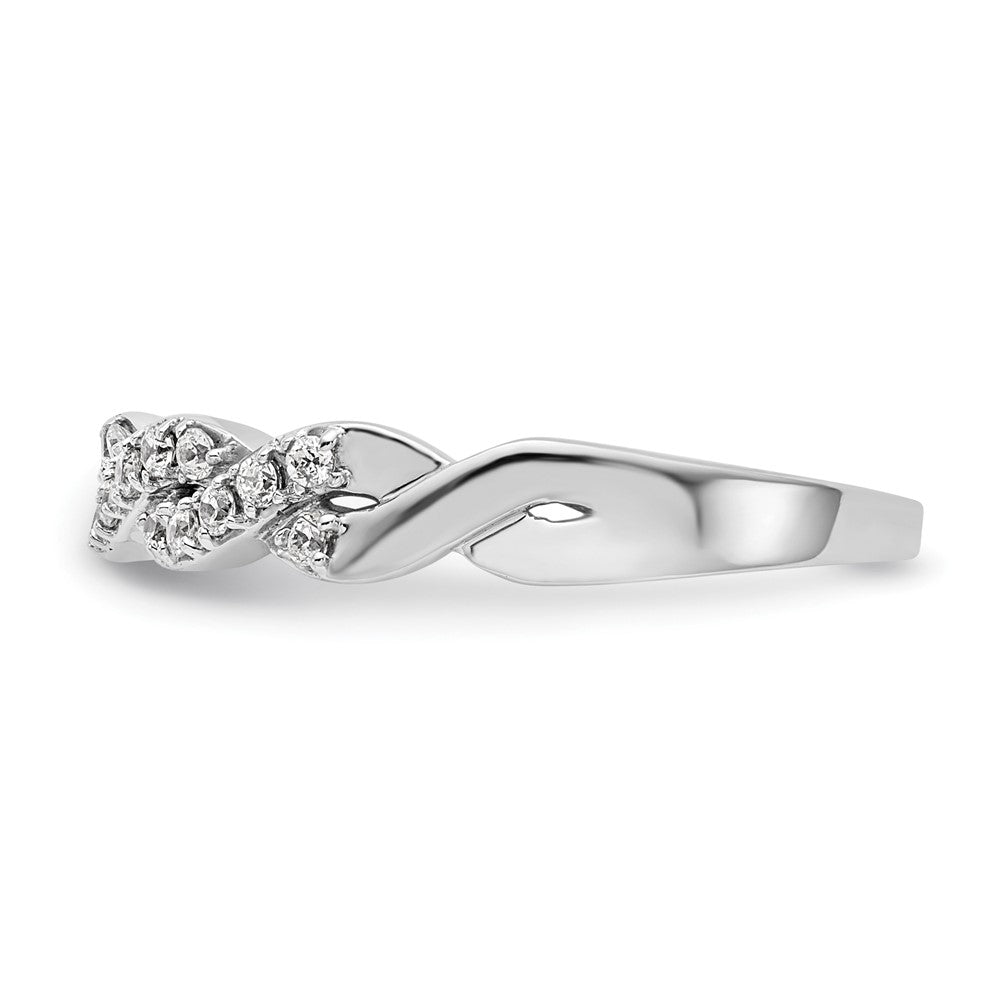 14K White Gold Real Diamond Band