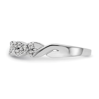 14K White Gold Real Diamond Band