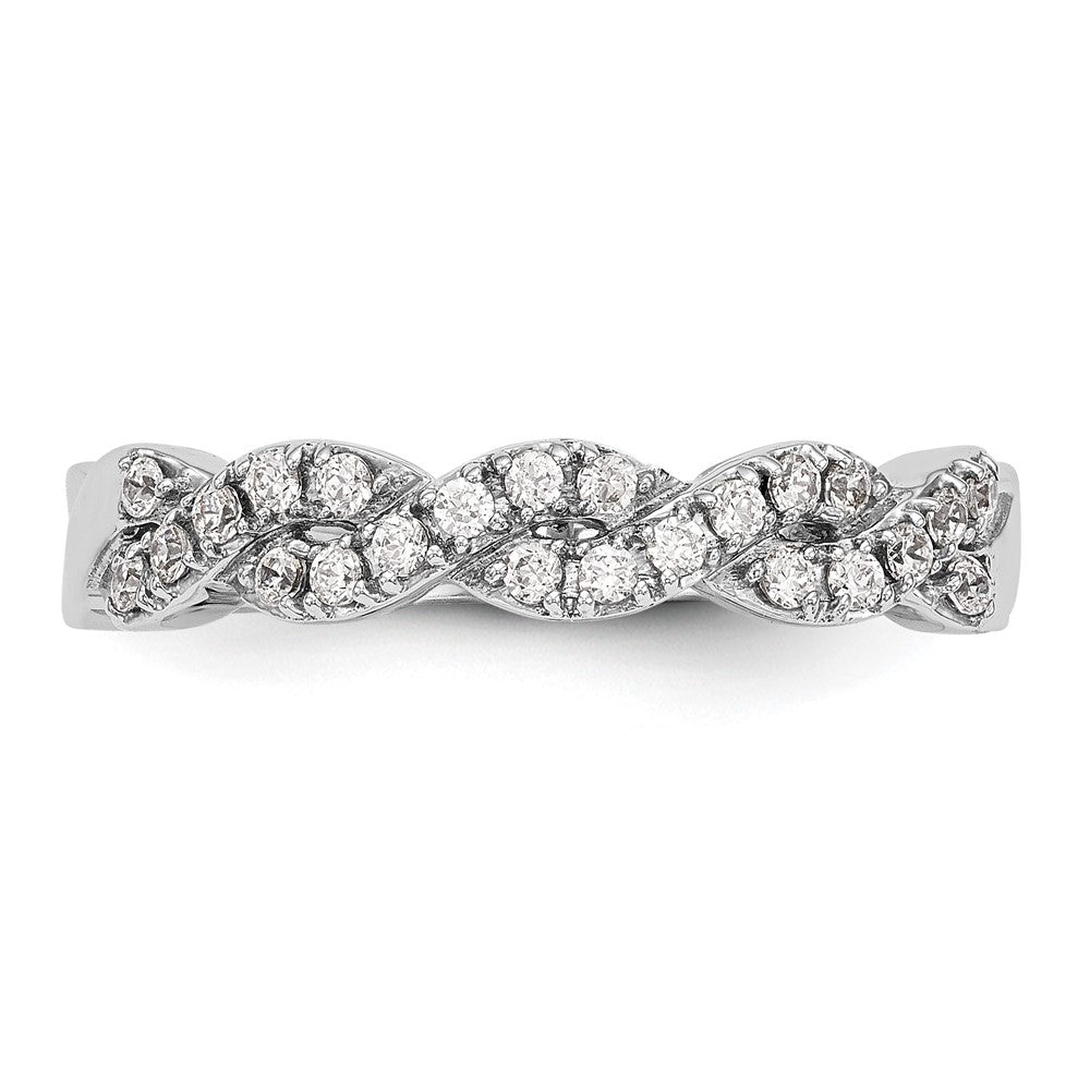 14K White Gold Real Diamond Band