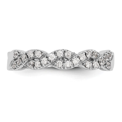 14K White Gold Real Diamond Band
