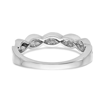 14K White Gold Real Diamond Band