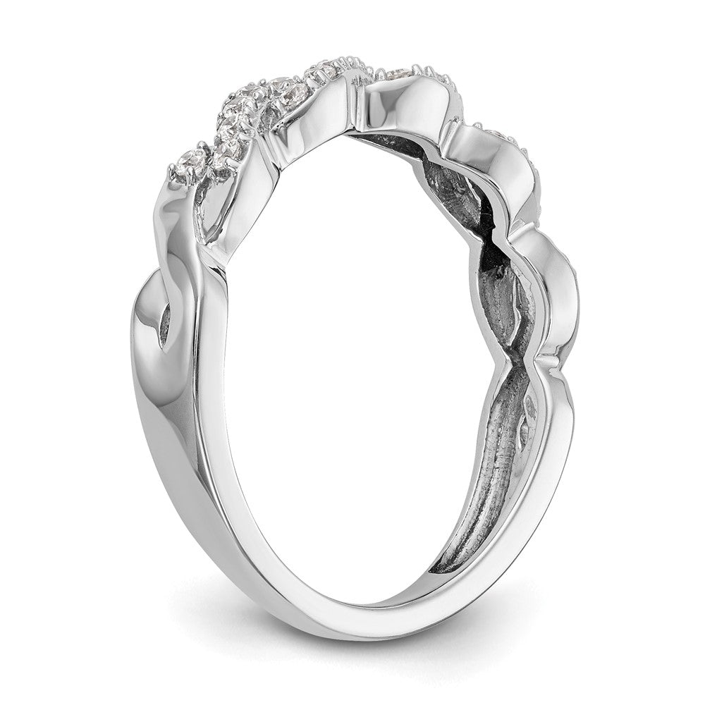 14K White Gold Real Diamond Band