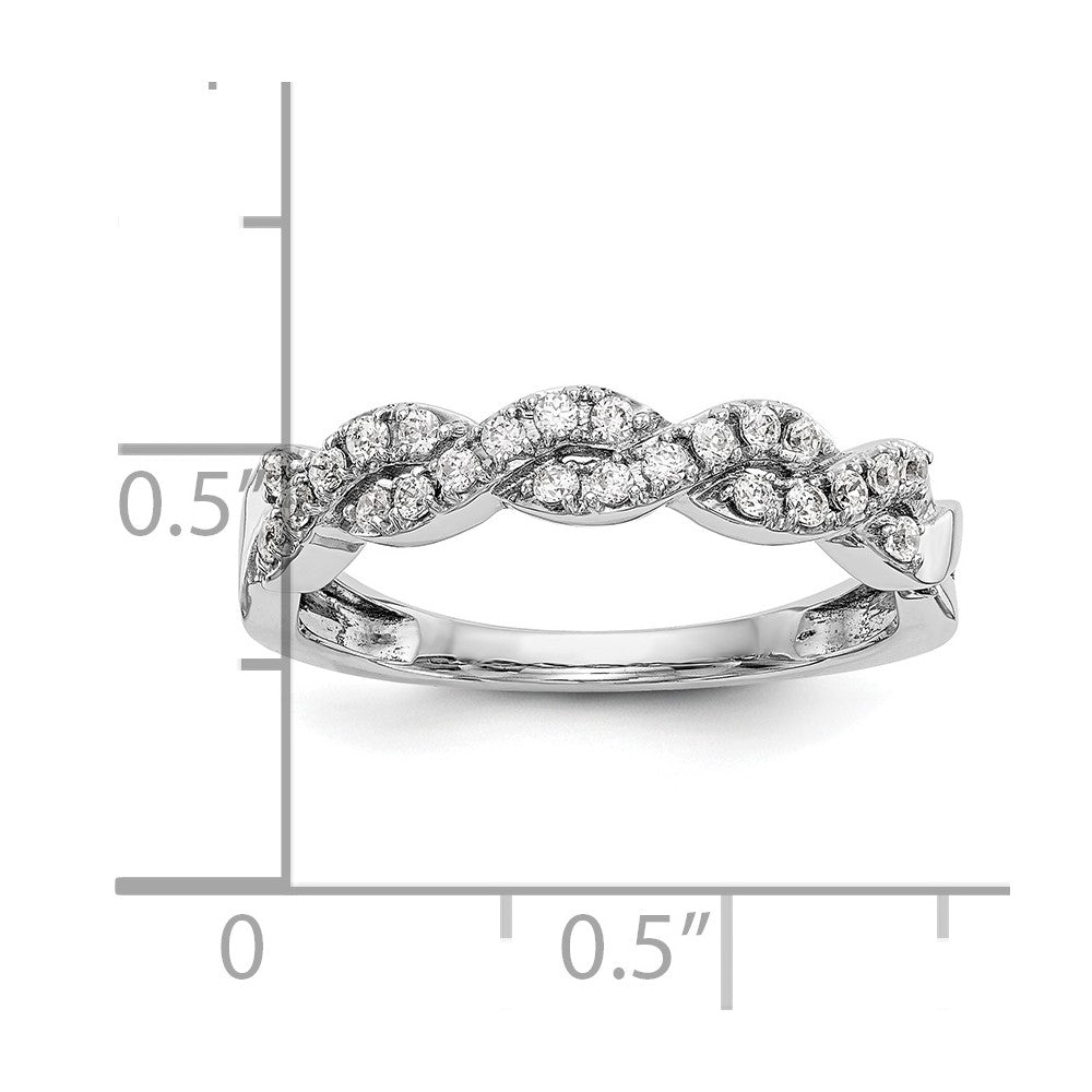 14K White Gold Real Diamond Band