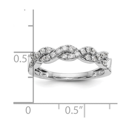 14K White Gold Real Diamond Band
