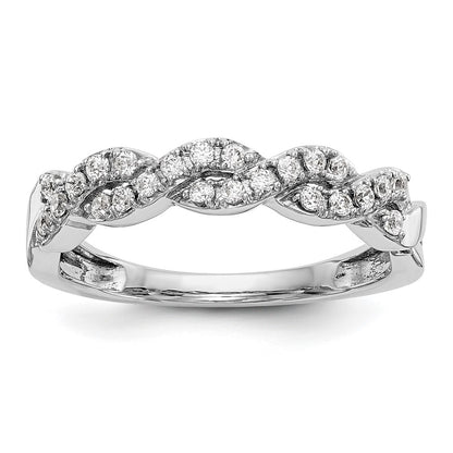 14K White Gold Real Diamond Band