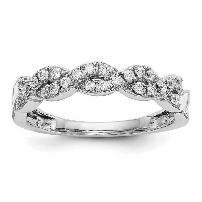 14K White Gold Real Diamond Band