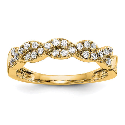 14K Yellow Gold Real Diamond Band