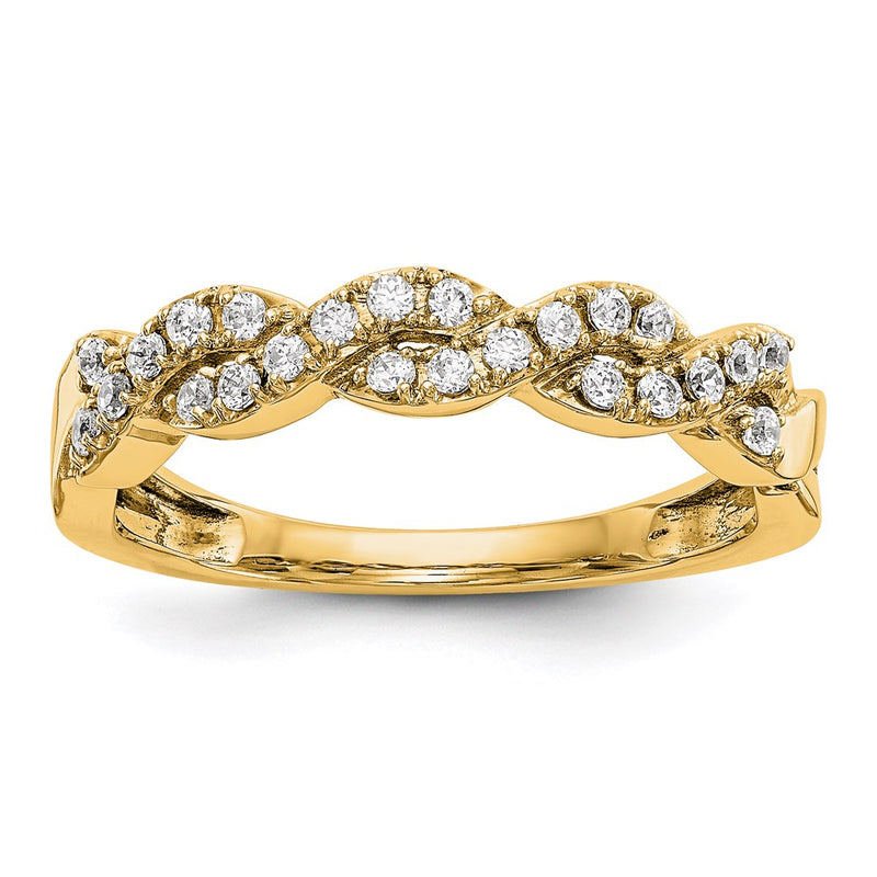 14K Yellow Gold Real Diamond Band