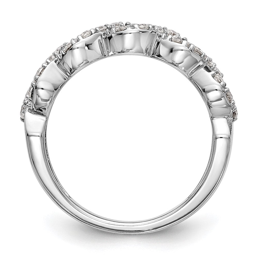 14K White Gold Real Diamond Band