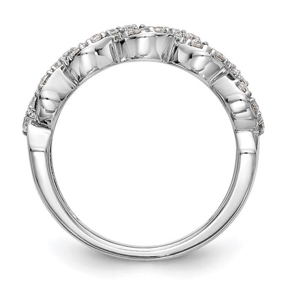 14K White Gold Real Diamond Band