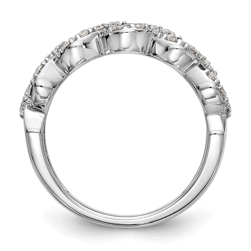 14K White Gold Real Diamond Band