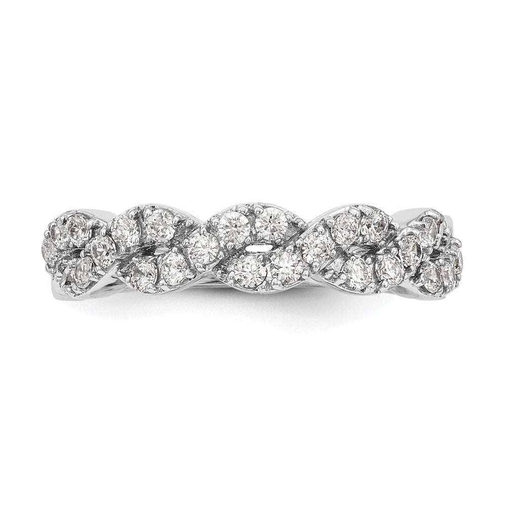 14K White Gold Real Diamond Band