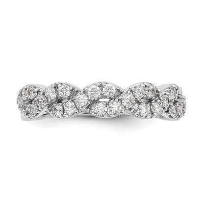 14K White Gold Real Diamond Band