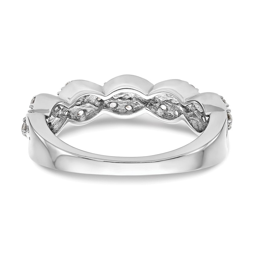14K White Gold Real Diamond Band