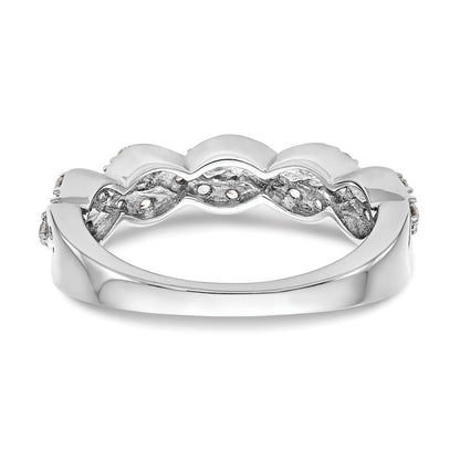 14K White Gold Real Diamond Band