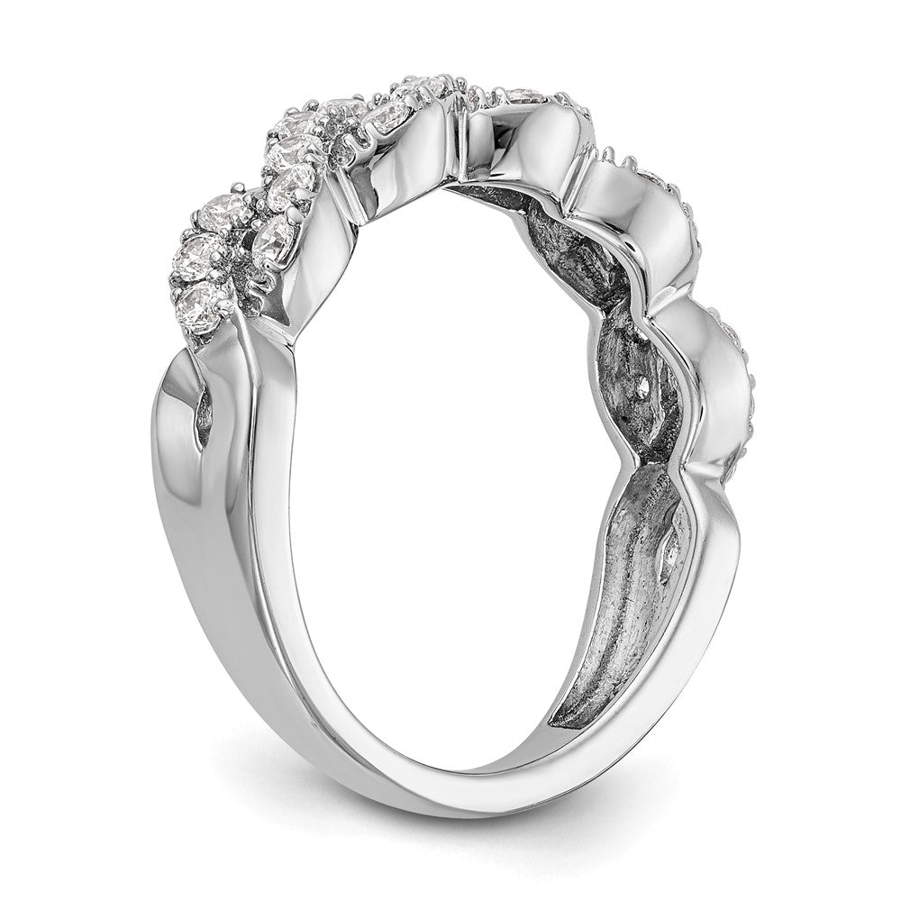 14K White Gold Real Diamond Band