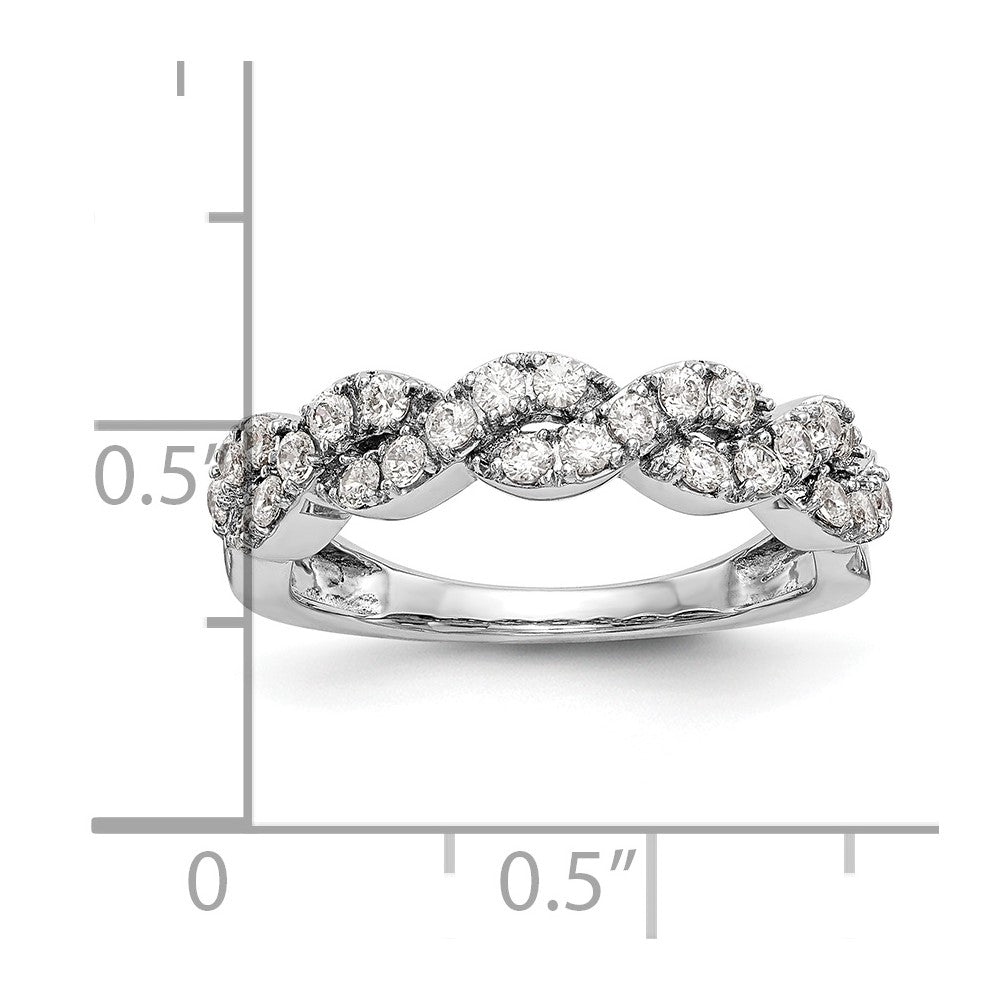 14K White Gold Real Diamond Band