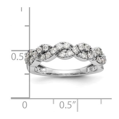 14K White Gold Real Diamond Band