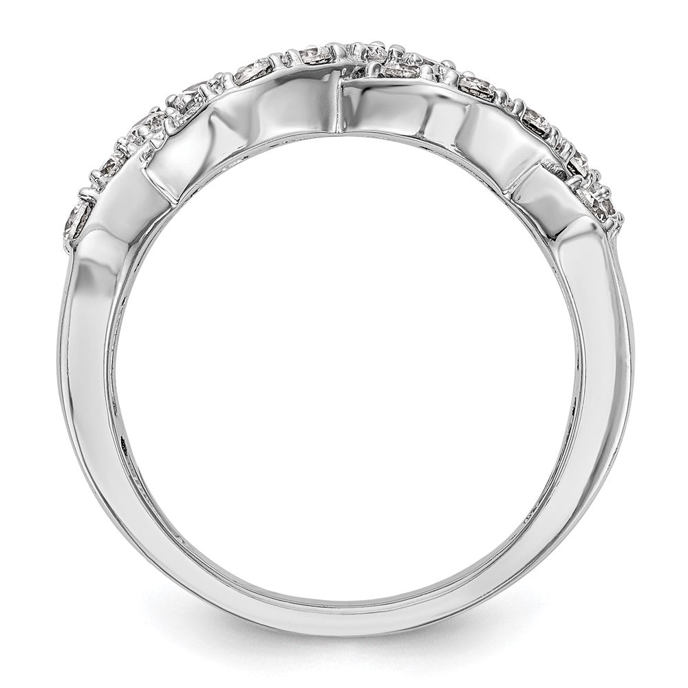 14K White Gold Real Diamond Band