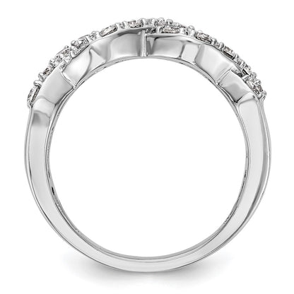 14K White Gold Real Diamond Band